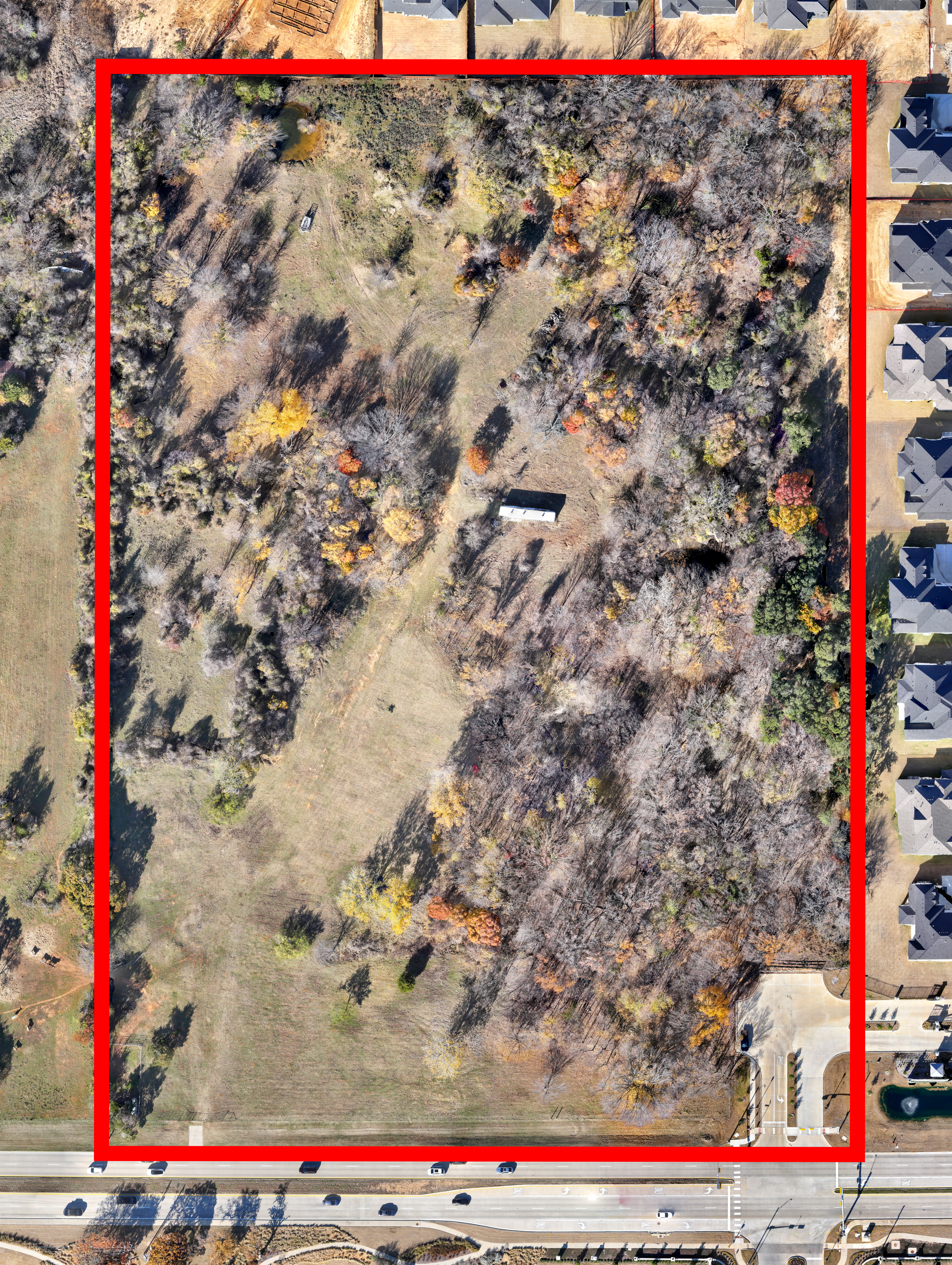 Construction site aerial drone photography in Denton TX for mapping and surveying.