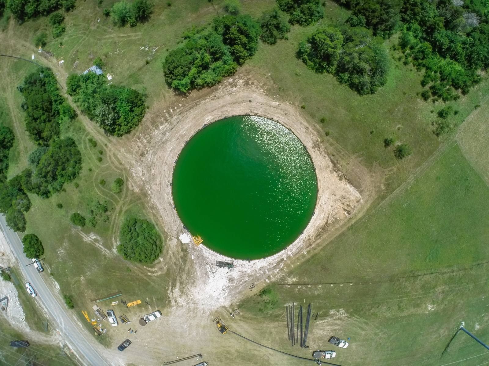 Stunning aerial photography by drone over the North Texas landscape near Denton TX.